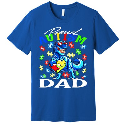 Proud Autism Dad Dinosaur Autism Awareness Gift Premium T-Shirt