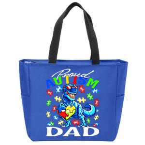 Proud Autism Dad Dinosaur Autism Awareness Gift Zip Tote Bag