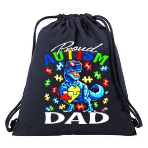 Proud Autism Dad Dinosaur Autism Awareness Gift Drawstring Bag