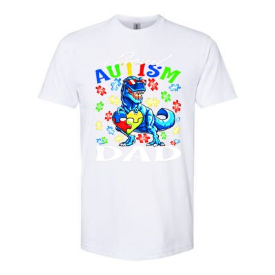 Proud Autism Dad Dinosaur Autism Awareness Gift Softstyle CVC T-Shirt