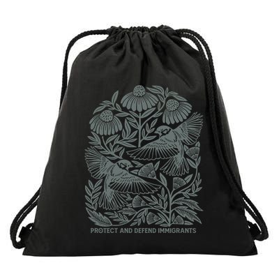 Protect And Defend Immigrants Drawstring Bag