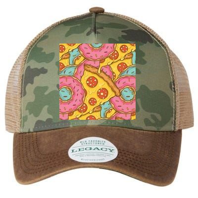 Pizza And Donuts Fast Food Legacy Tie Dye Trucker Hat