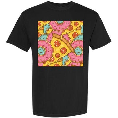 Pizza And Donuts Fast Food Garment-Dyed Heavyweight T-Shirt