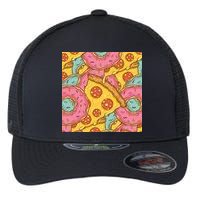 Pizza And Donuts Fast Food Flexfit Unipanel Trucker Cap