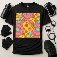 Pizza And Donuts Fast Food Cooling Performance Crew T-Shirt