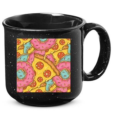 Pizza And Donuts Fast Food 15oz Campfire Ceramic Mug