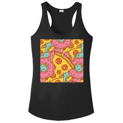 Pizza And Donuts Fast Food Ladies PosiCharge Competitor Racerback Tank