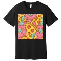 Pizza And Donuts Fast Food Premium T-Shirt