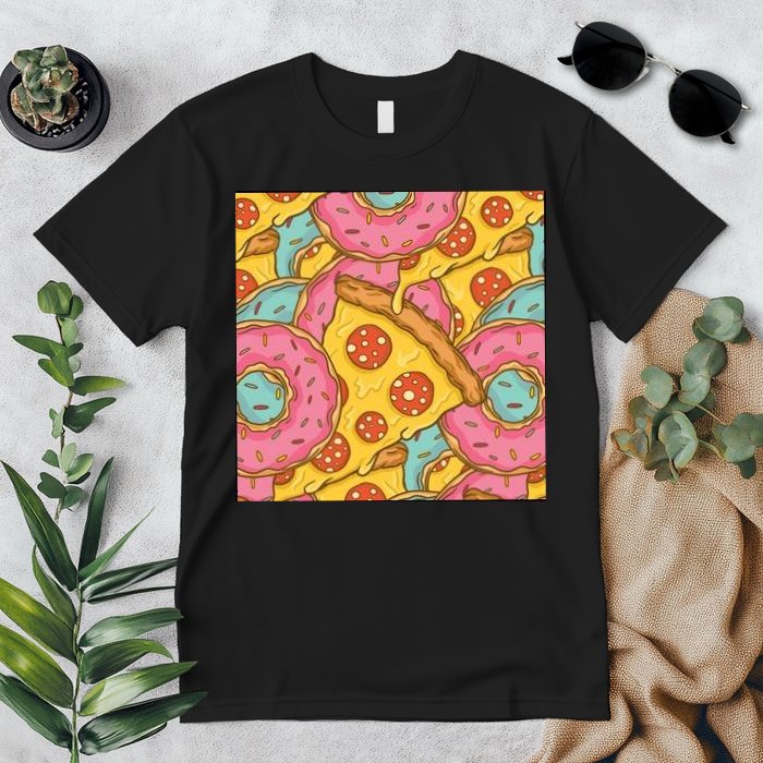 Pizza And Donuts Fast Food Premium T-Shirt