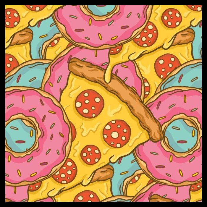 Pizza And Donuts Fast Food Premium T-Shirt