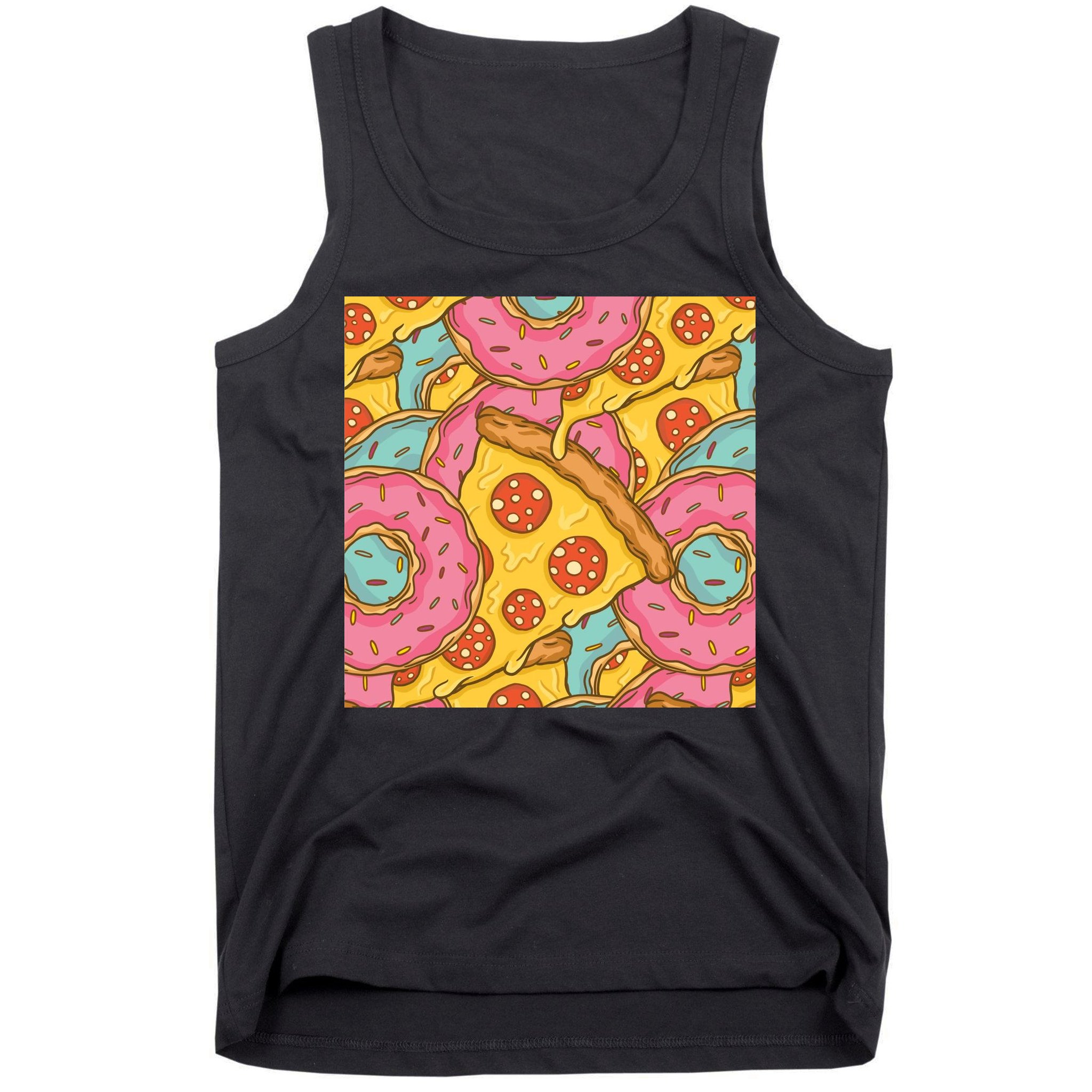 Pizza And Donuts Fast Food Tank Top