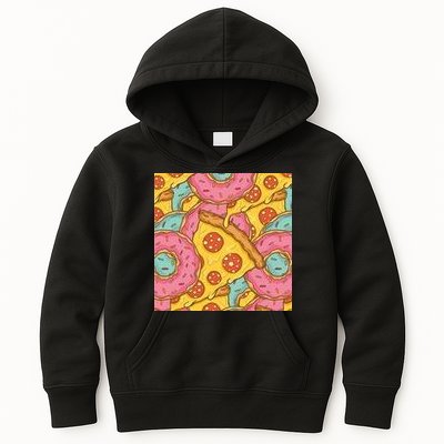 Pizza And Donuts Fast Food Kids Hoodie