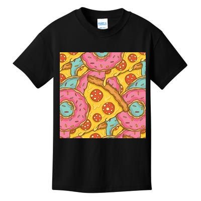 Pizza And Donuts Fast Food Kids T-Shirt
