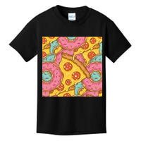 Pizza And Donuts Fast Food Kids T-Shirt