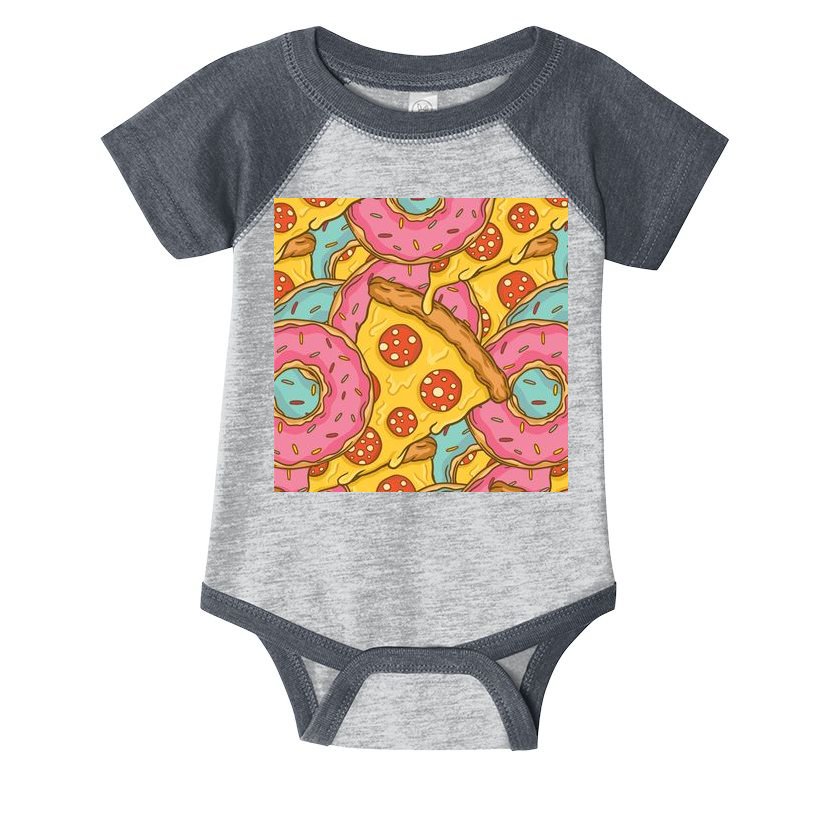 Pizza And Donuts Fast Food Infant Baby Jersey Bodysuit