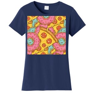 Pizza And Donuts Fast Food Women's T-Shirt