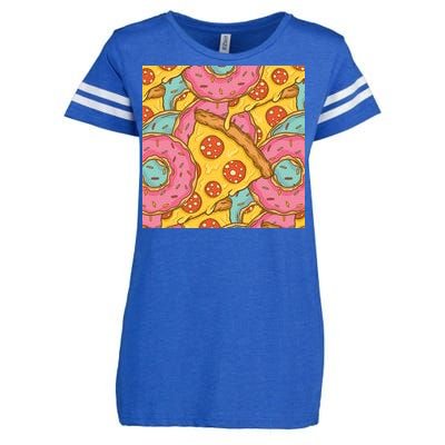 Pizza And Donuts Fast Food Enza Ladies Jersey Football T-Shirt