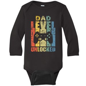 Pregnancy Announcement Dad Level Unlocked Soon To Be Father Baby Long Sleeve Bodysuit