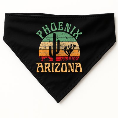 Phoenix Arizona Desert Cactus Retro Sunset Outdoors Retro USA-Made Doggie Bandana