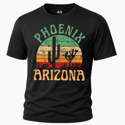 Phoenix Arizona Desert Cactus Retro Sunset Outdoors Retro Performance Shirt