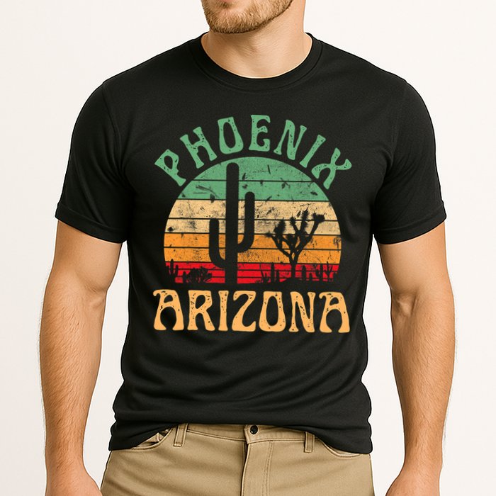 Phoenix Arizona Desert Cactus Retro Sunset Outdoors Retro Cooling Performance Crew T-Shirt