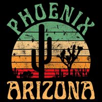 Phoenix Arizona Desert Cactus Retro Sunset Outdoors Retro Cooling Performance Crew T-Shirt