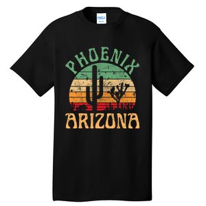 Phoenix Arizona Desert Cactus Retro Sunset Outdoors Retro Tall T-Shirt