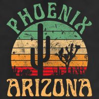 Phoenix Arizona Desert Cactus Retro Sunset Outdoors Retro 11oz C Handle Ceramic Mug