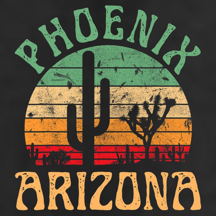 Phoenix Arizona Desert Cactus Retro Sunset Outdoors Retro 11oz C Handle Ceramic Mug
