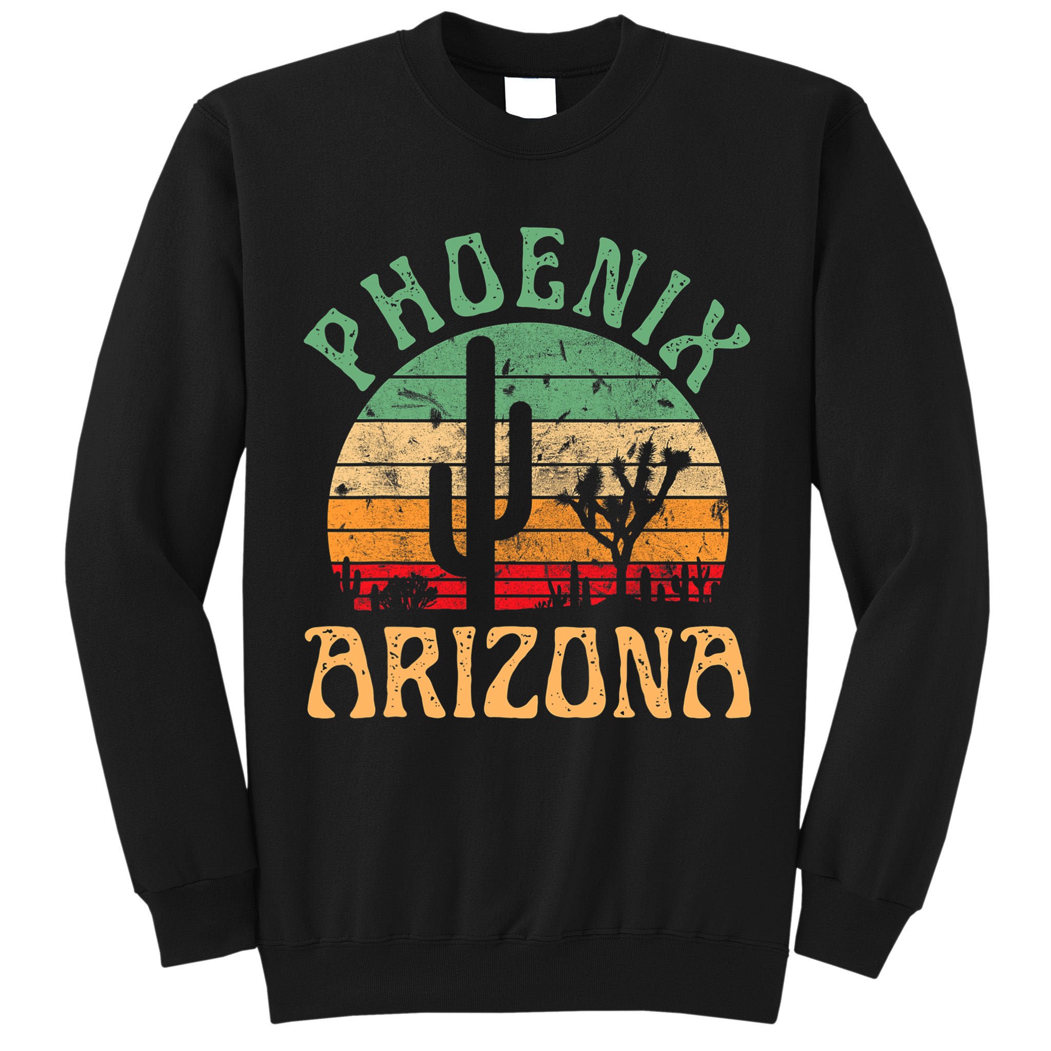 Phoenix Arizona Desert Cactus Retro Sunset Outdoors Retro Tall Sweatshirt