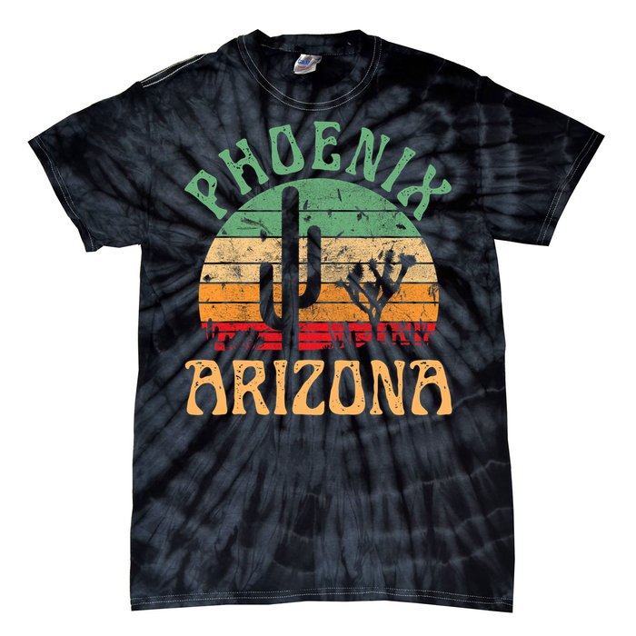 Phoenix Arizona Desert Cactus Retro Sunset Outdoors Retro Tie-Dye T-Shirt