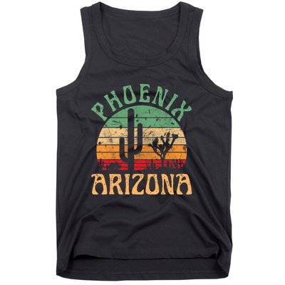 Phoenix Arizona Desert Cactus Retro Sunset Outdoors Retro Tank Top