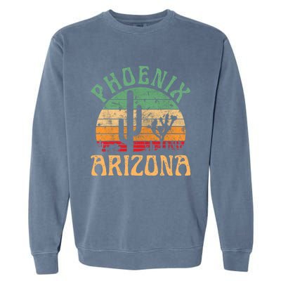 Phoenix Arizona Desert Cactus Retro Sunset Outdoors Retro Garment-Dyed Sweatshirt