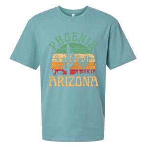 Phoenix Arizona Desert Cactus Retro Sunset Outdoors Retro Sueded Cloud Jersey T-Shirt