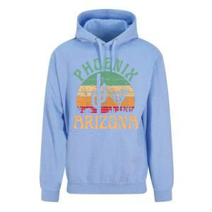 Phoenix Arizona Desert Cactus Retro Sunset Outdoors Retro Unisex Surf Hoodie