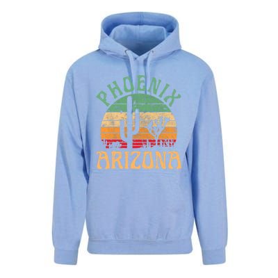 Phoenix Arizona Desert Cactus Retro Sunset Outdoors Retro Unisex Surf Hoodie