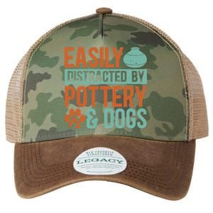 Pottery And Dogs Easily Distracted Kiln Potters Dog Lovers Legacy Tie Dye Trucker Hat