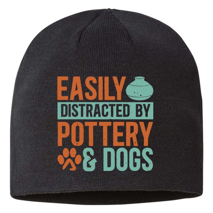 Pottery And Dogs Easily Distracted Kiln Potters Dog Lovers Sustainable Beanie