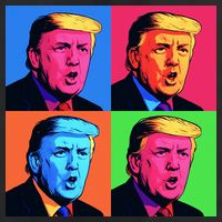Pop Art Donald Trump Retro Cool Comfort Performance Bucket Hat