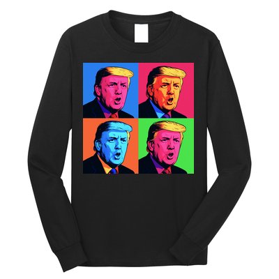 Pop Art Donald Trump Retro Long Sleeve Shirt