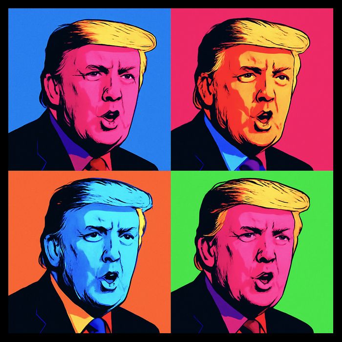 Pop Art Donald Trump Retro Drawstring Bag