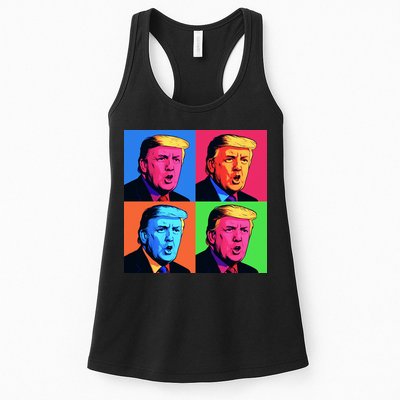 Pop Art Donald Trump Retro Womens Tank Top