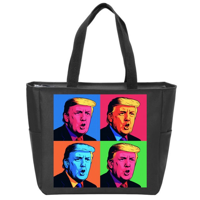 Pop Art Donald Trump Retro Zip Tote Bag