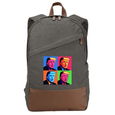 Pop Art Donald Trump Retro Cotton Canvas Backpack