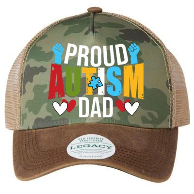 Proud Autism Dad T V4 Legacy Tie Dye Trucker Hat