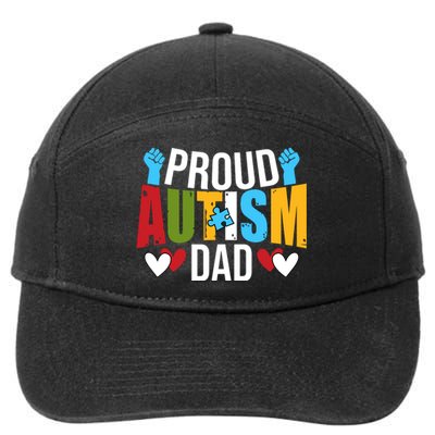 Proud Autism Dad T V4 7-Panel Snapback Hat