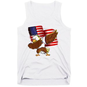 Pledge Allegiance Dabbing US Eagle 4th Of July USA Flag Day Tank Top