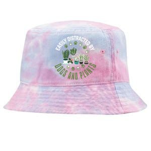 Plants And Dogs Great Gift Funny Plant Lover Dog Lover Plant Cool Gift Tie-Dyed Bucket Hat