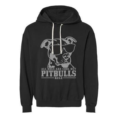 Pitbull All Dogs Are Cool Pitbulls Rule Funny Pitbull Garment-Dyed Fleece Hoodie