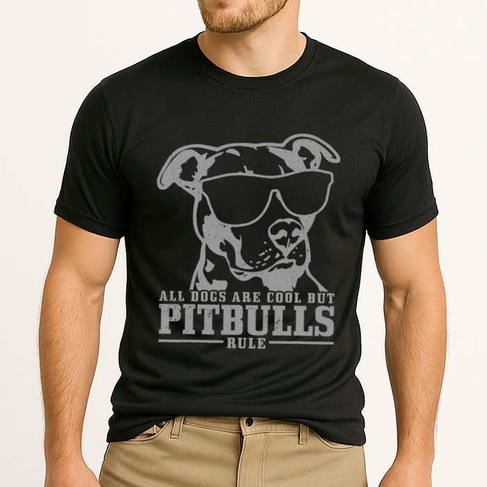 Pitbull All Dogs Are Cool Pitbulls Rule Funny Pitbull Cooling Performance Crew T-Shirt